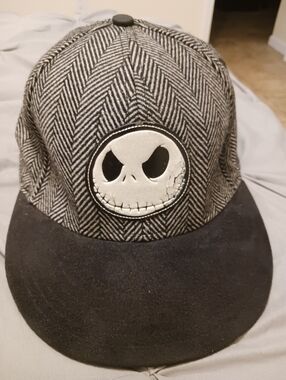 Disney Nightmare Before Christmas Wool Blend Black/ White Ball Cap Adj OSFM